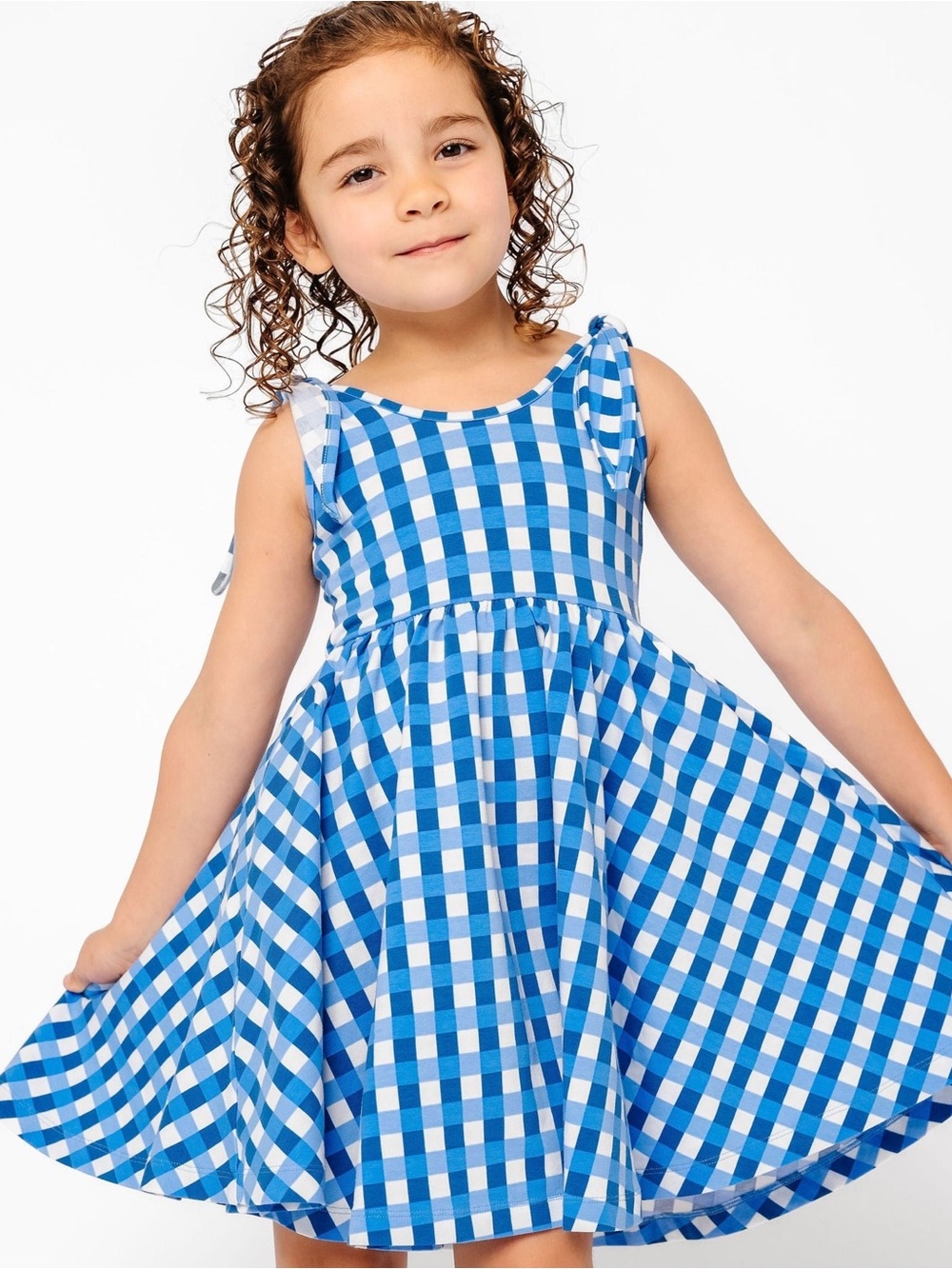Alice + Ames Bow Tank Ballet Dres - Blue Lattice Size 7 NEW!